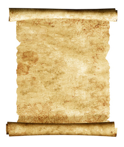 在白色背景上古色古香古代羊皮纸